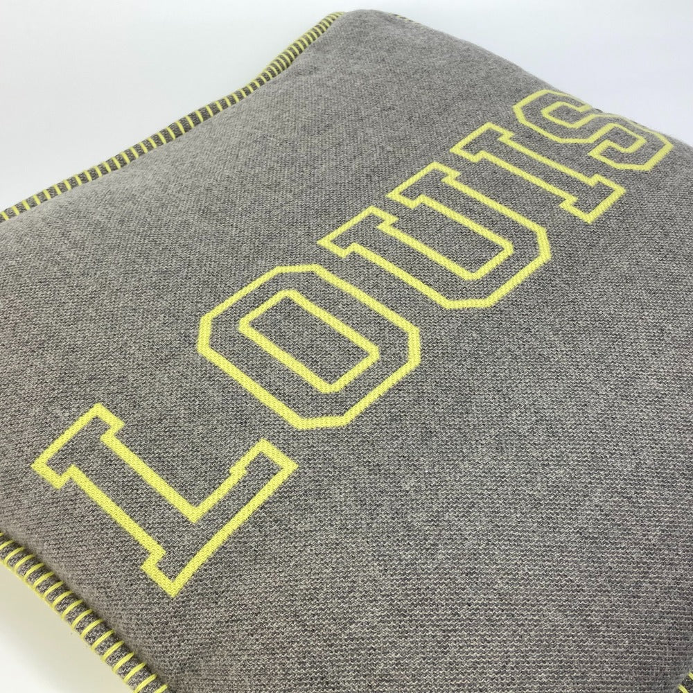 LOUIS VUITTON MP2158 Julio Cushion, Louis, Interior Goods, Furniture, Cushion, Wool/Cashmere, Unisex, Yellow/Gray