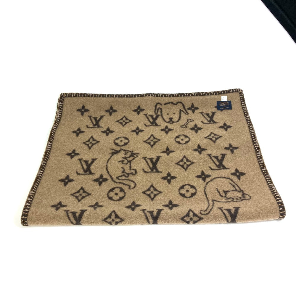 LOUIS VUITTON MP2260 クヴェルチュール スモール キャットグラム インテリア 毛布 猫 ブランケット ウール/カシミヤ ユニセックス ブラウン - brandshop-reference