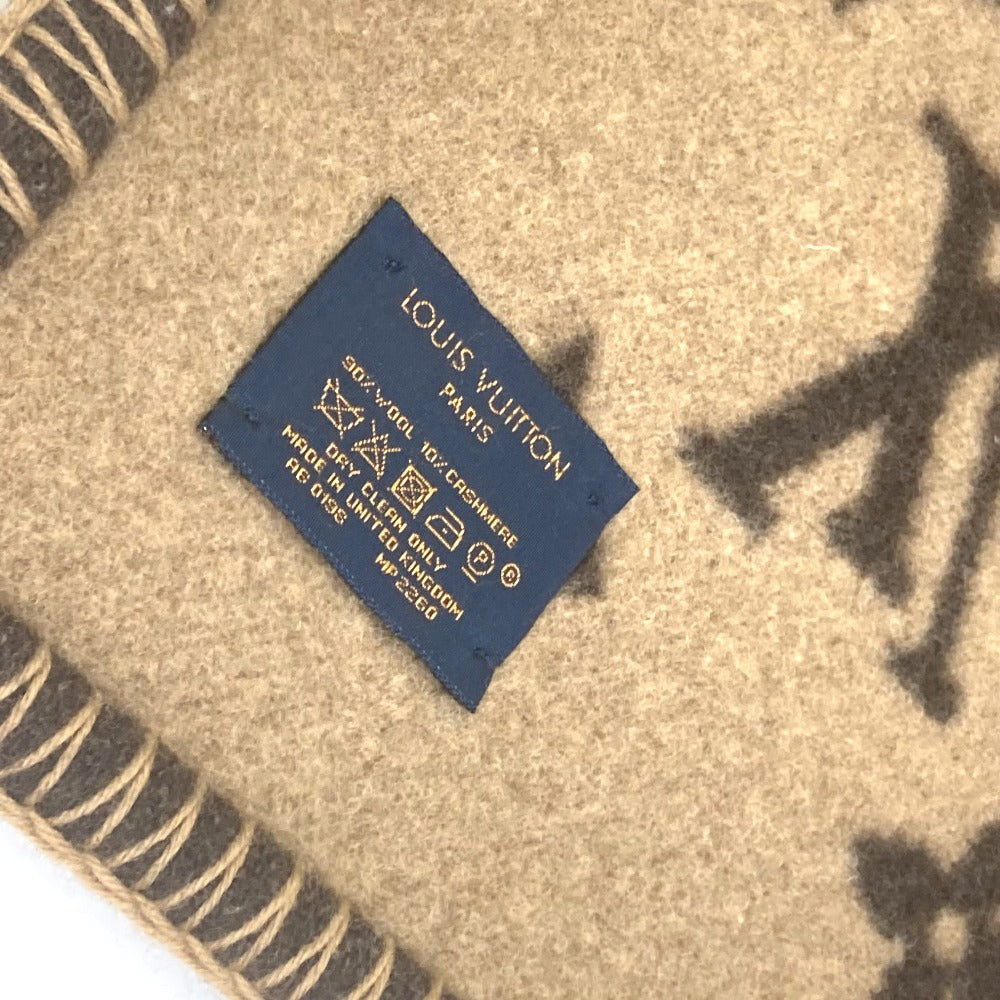 LOUIS VUITTON MP2260 毛布 インテリア クヴェルチュール スモール キャットグラム 猫 アニマル ブランケット ウール レディース ブラウン - brandshop-reference