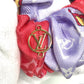 LOUIS VUITTON M77692 Scrunchie Set, Minimal Hair Accessory, Silk Scrunchie, Women's, Red and Purple