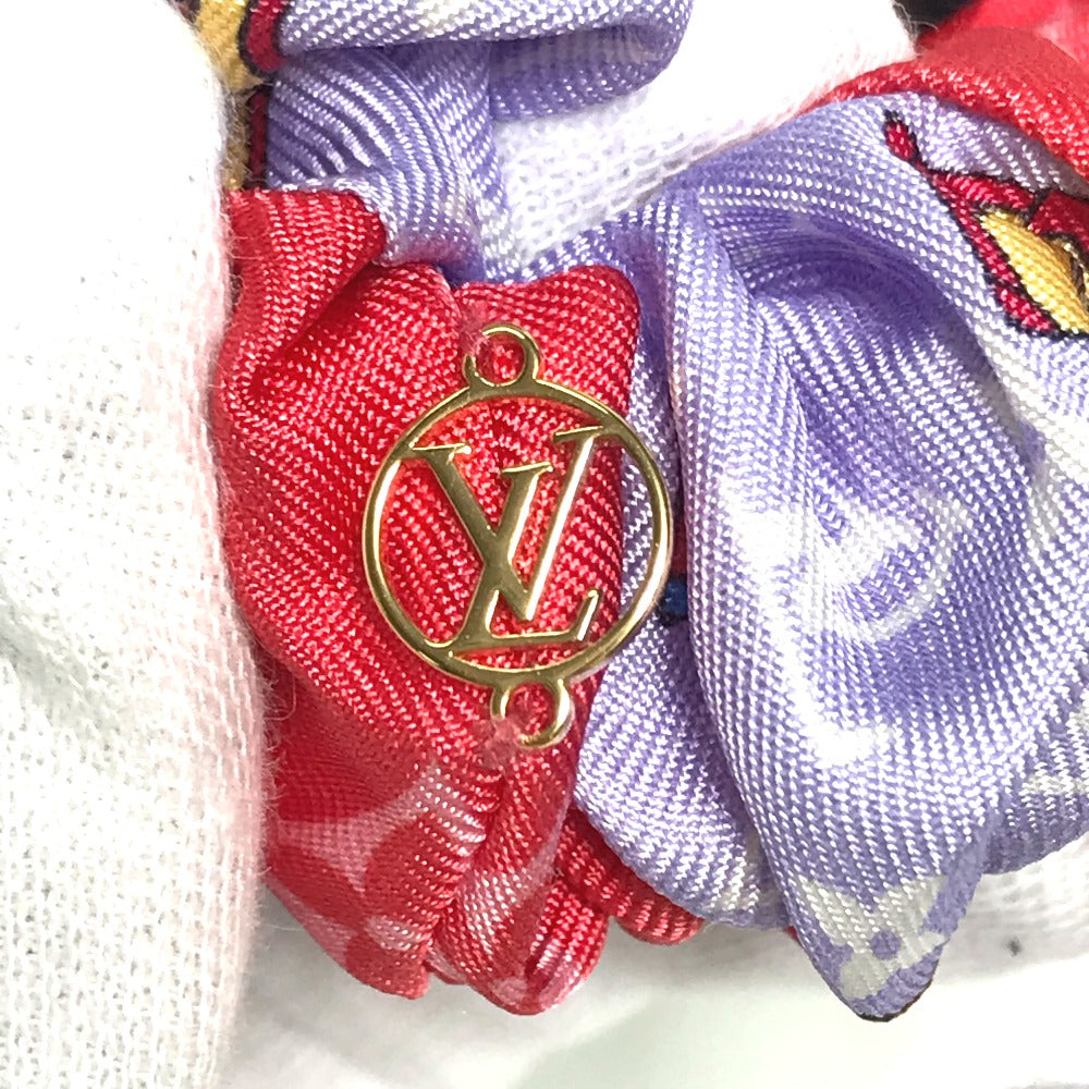 LOUIS VUITTON M77692 Scrunchie Set, Minimal Hair Accessory, Silk Scrunchie, Women's, Red and Purple