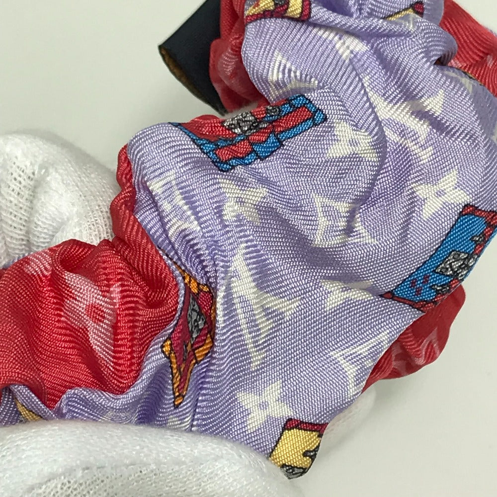 LOUIS VUITTON M77692 Scrunchie Set, Minimal Hair Accessory, Silk Scrunchie, Women's, Red and Purple