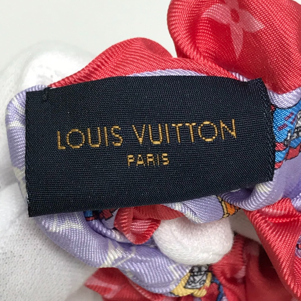 LOUIS VUITTON M77692 Scrunchie Set, Minimal Hair Accessory, Silk Scrunchie, Women's, Red and Purple
