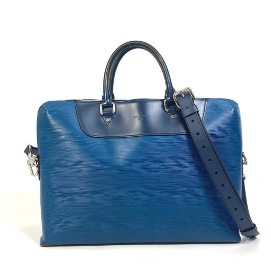 LOUIS VUITTON M51700 Porte-Document Jour PDJ Handbag/Bag, 2-Way Briefcase/Business Bag in Epi Leather, Men's, Blue Azure