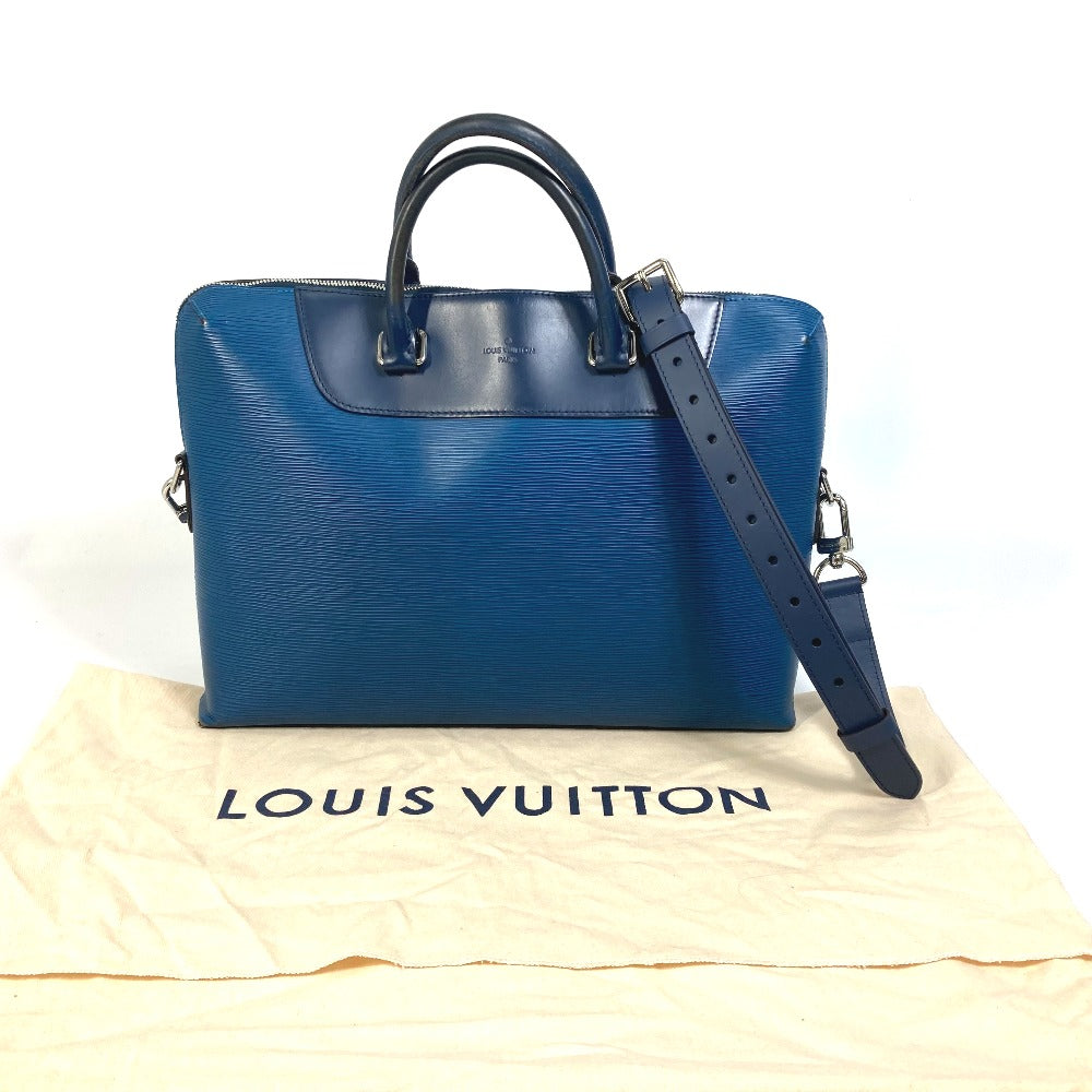 LOUIS VUITTON M51700 ポルトドキュマン ジュール PDJ ハンドバッグ カバン 2WAY ブリーフケース ビジネスバッグ エピレザー メンズ ブルーアズール