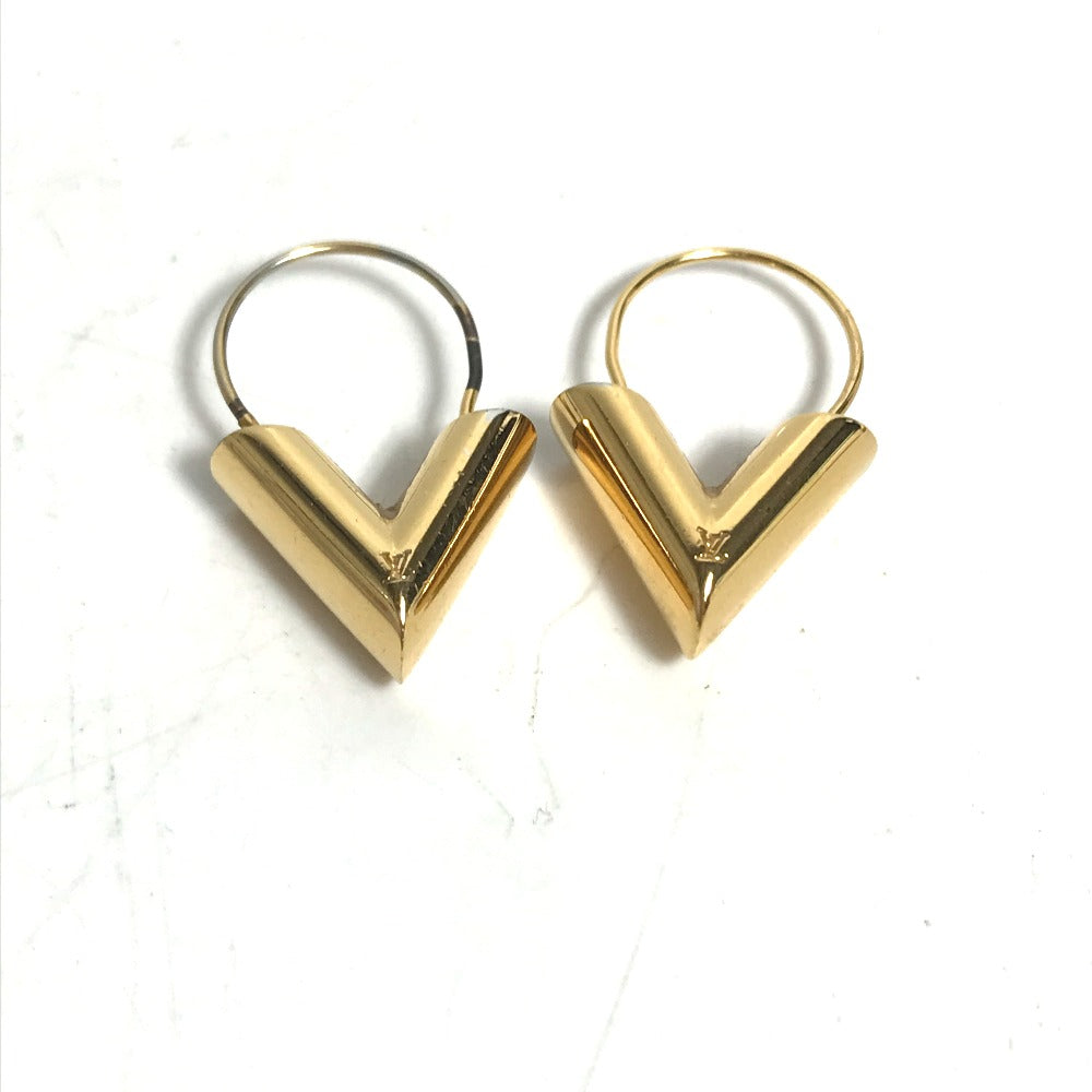 LOUIS VUITTON M61088 ピアス エセンシャル V Vロゴ アクセサリー フープ ピアス メタル レディース ゴールド