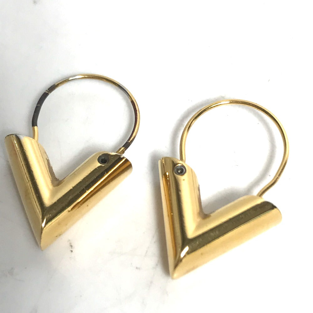 LOUIS VUITTON M61088 ピアス エセンシャル V Vロゴ アクセサリー フープ ピアス メタル レディース ゴールド