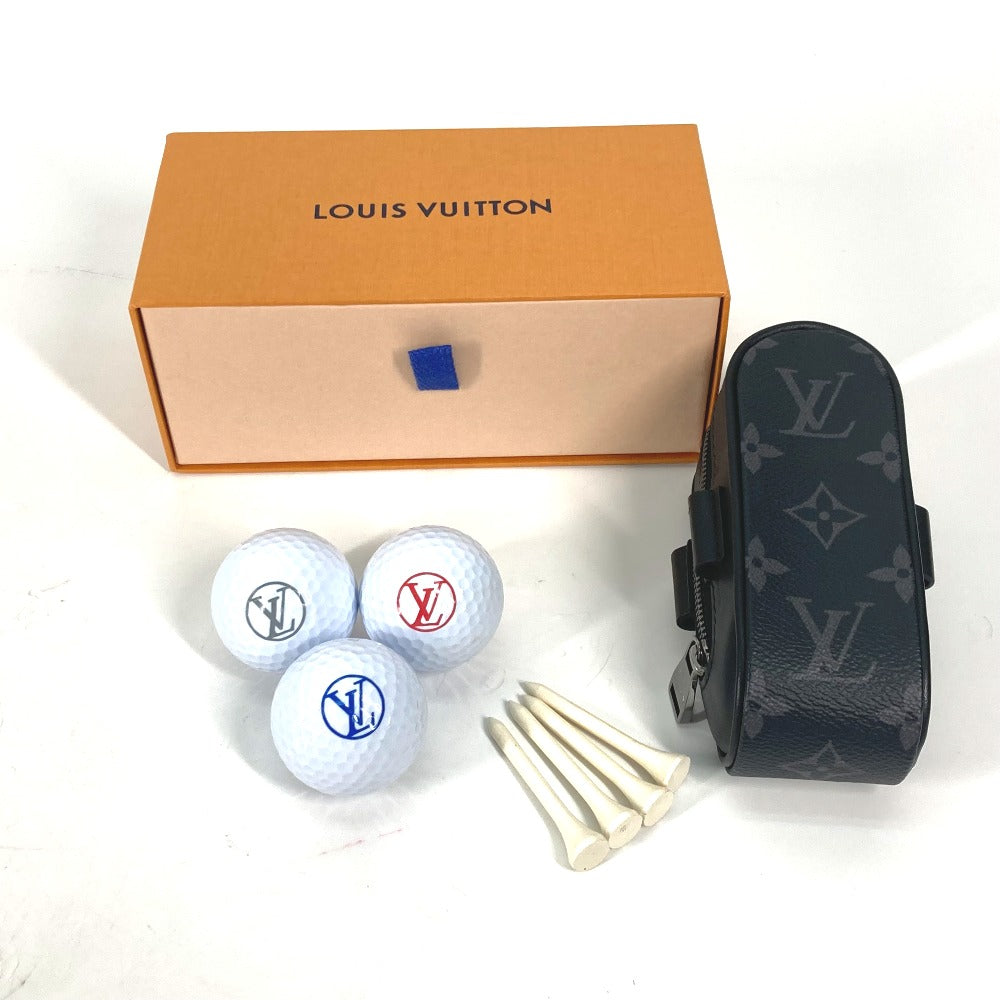 LOUIS VUITTON GI0344  モノグラムエクリプス セット ゴルフ・アンドリュース  ボール×3 ティー×4 ポーチセット ボール モノグラムエクリプスキャンバス メンズ - brandshop-reference