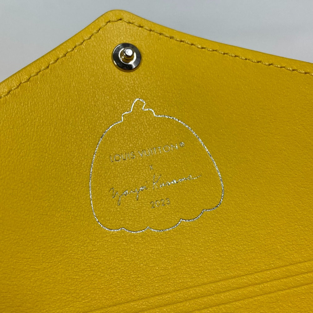 LOUIS VUITTON M81959 イエローレザードットのみ 草間彌生　LV × YK ポシェット・キリガミ キリガミ ポーチ レザー レディース イエロー×ブラック