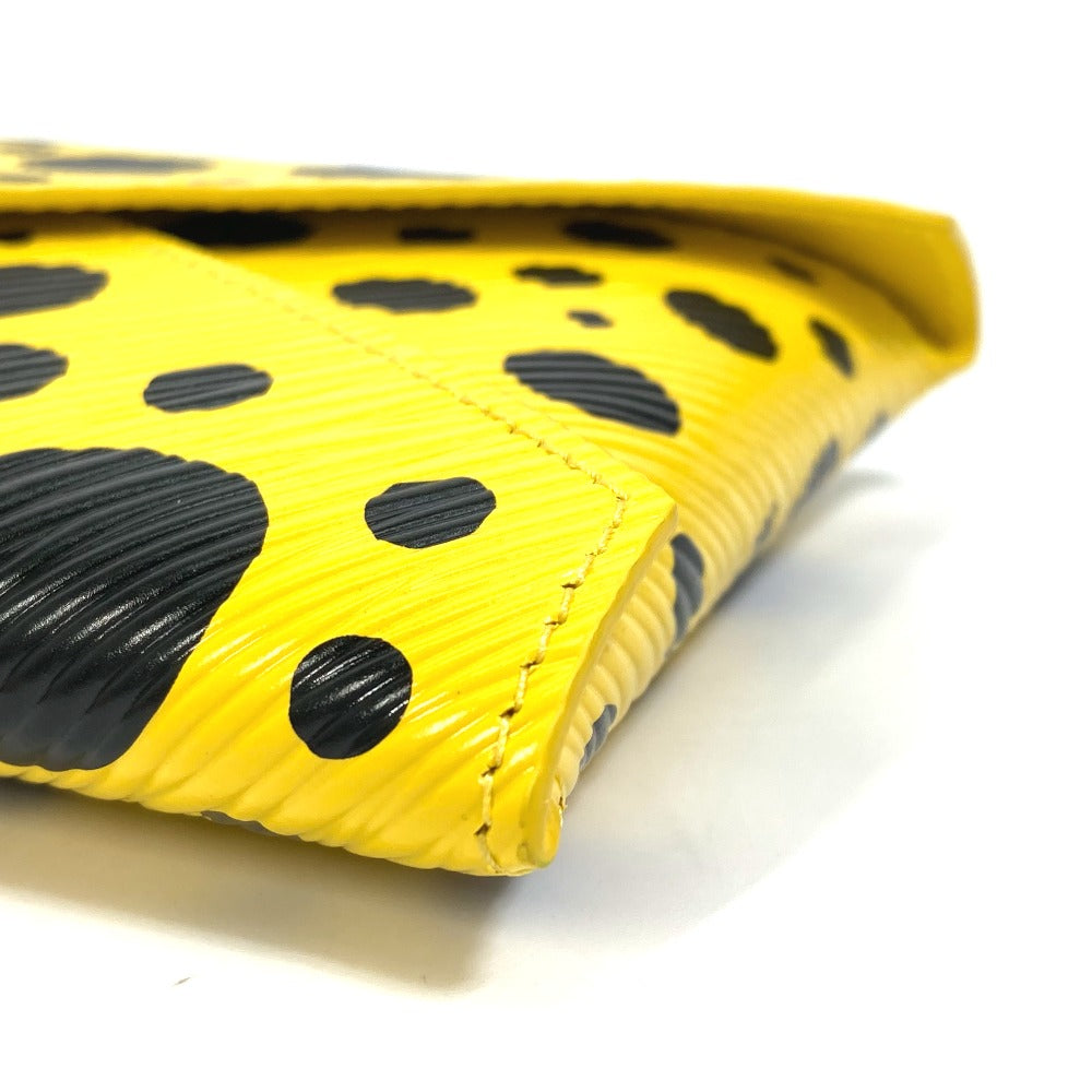 LOUIS VUITTON M81959 イエローレザードットのみ 草間彌生　LV × YK ポシェット・キリガミ キリガミ ポーチ レザー レディース イエロー×ブラック
