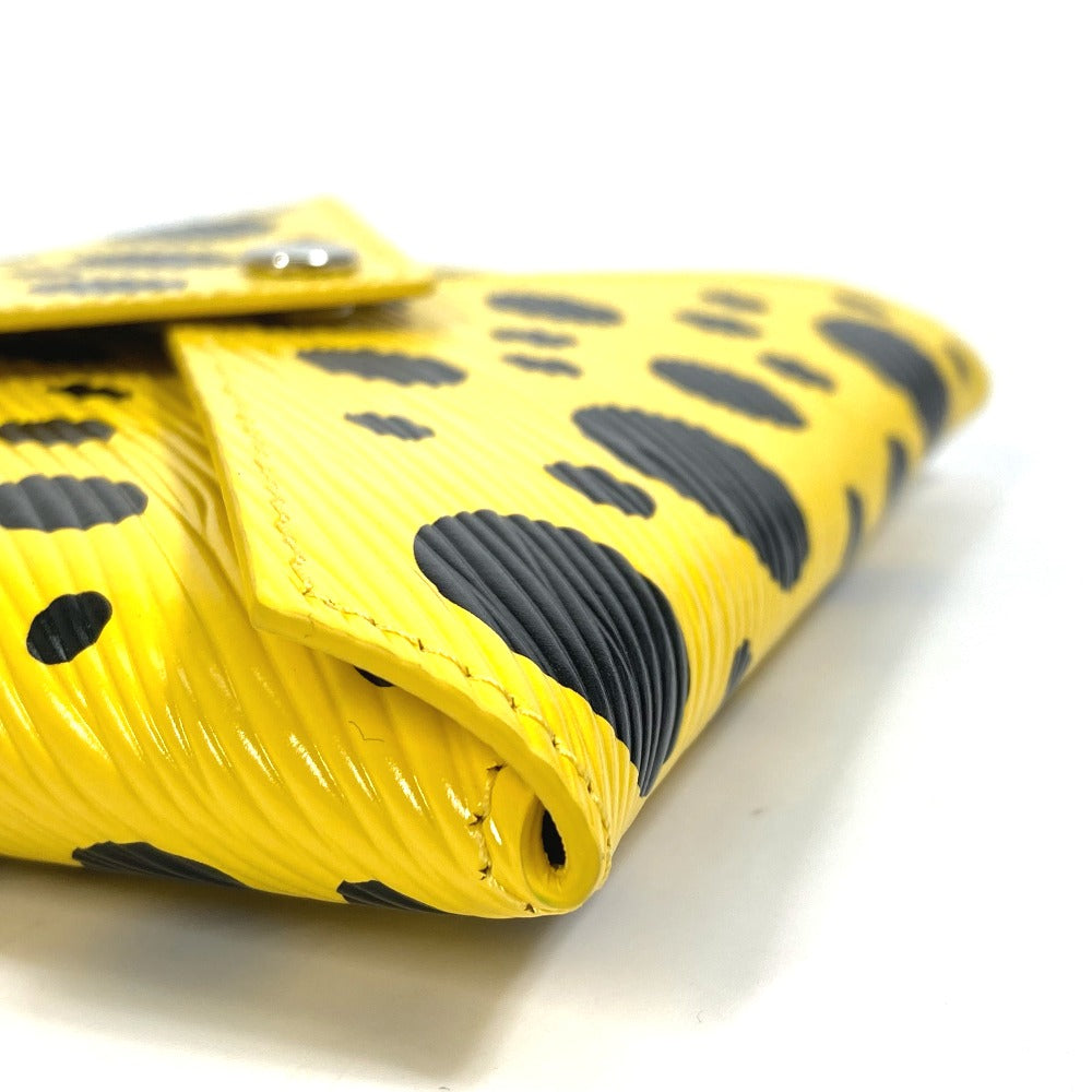 LOUIS VUITTON M81959 イエローレザードットのみ 草間彌生　LV × YK ポシェット・キリガミ キリガミ ポーチ レザー レディース イエロー×ブラック