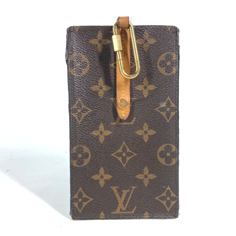 LOUIS VUITTON M68523 モノグラム ボックス フォンケース スマホケース カラビナ付き ポーチ モノグラムキャンバス ユニセックス ブラウン