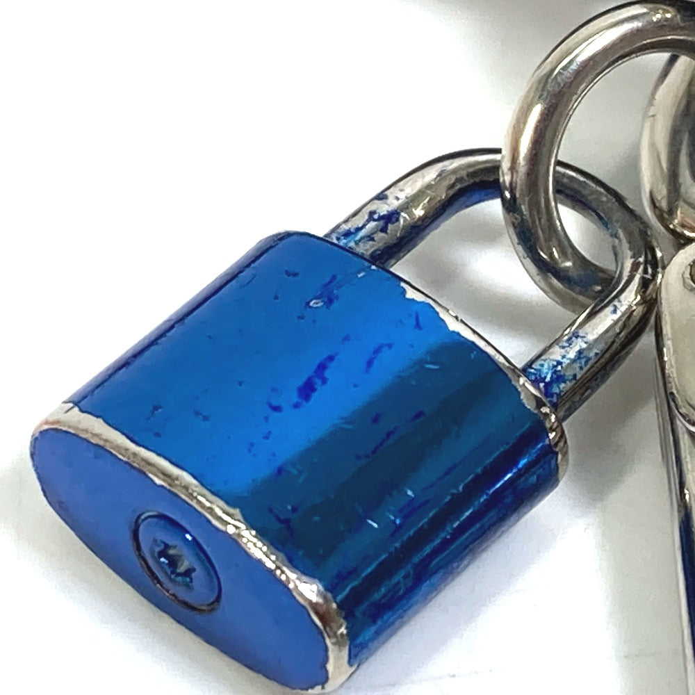 LOUIS VUITTON M61713 ポルトクレ ノット ロック カバン バッグチャーム キーホルダー レザー メンズ ブルー