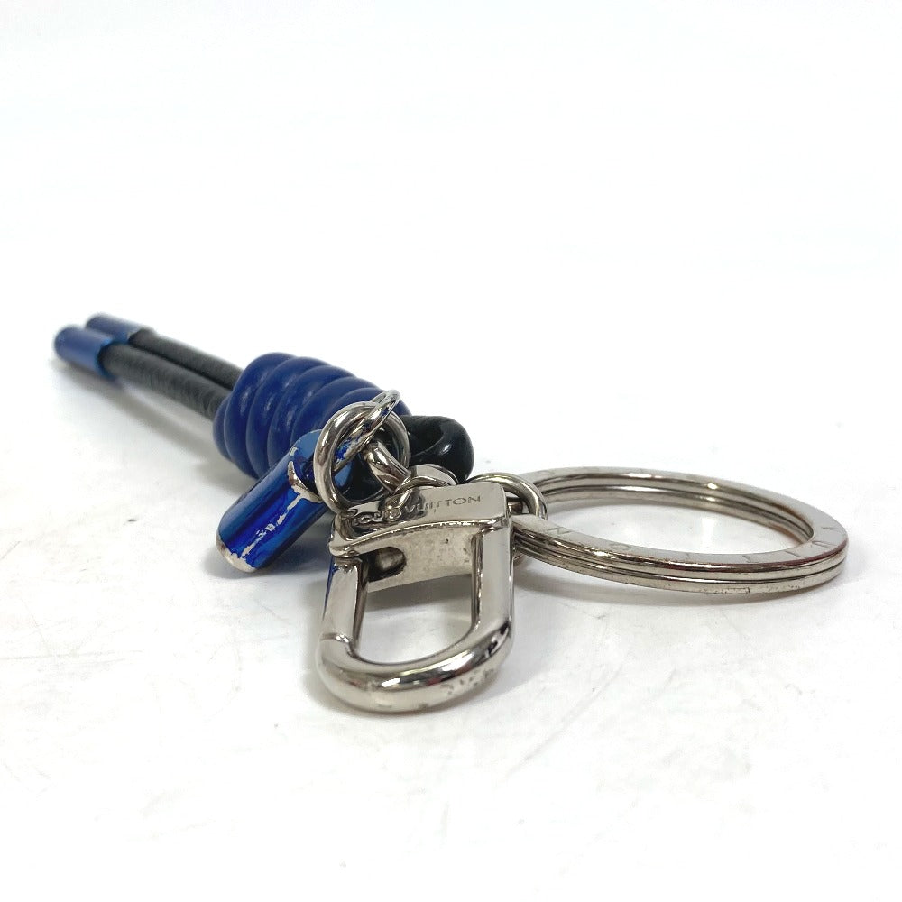 LOUIS VUITTON M61713 ポルトクレ ノット ロック カバン バッグチャーム キーホルダー レザー メンズ ブルー