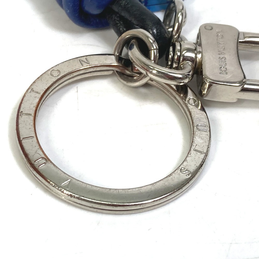 LOUIS VUITTON M61713 ポルトクレ ノット ロック カバン バッグチャーム キーホルダー レザー メンズ ブルー