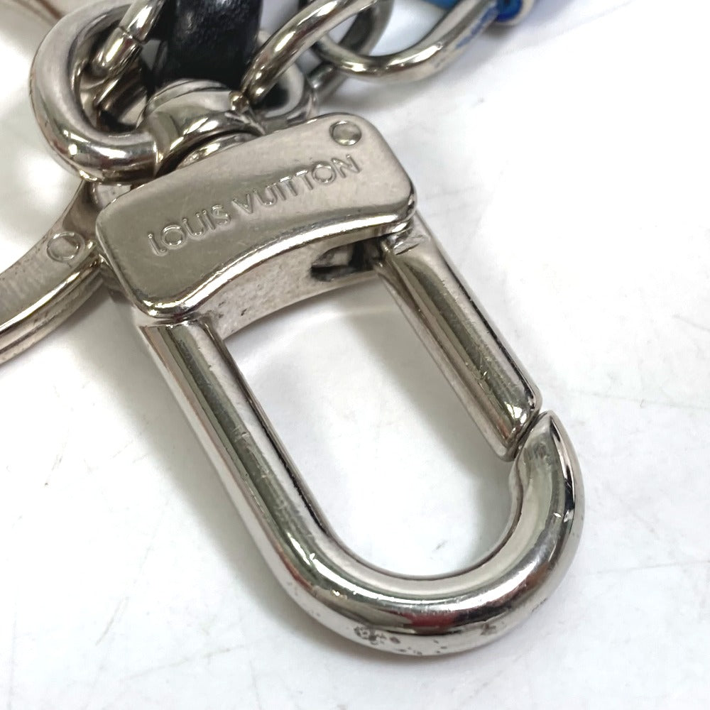 LOUIS VUITTON M61713 ポルトクレ ノット ロック カバン バッグチャーム キーホルダー レザー メンズ ブルー