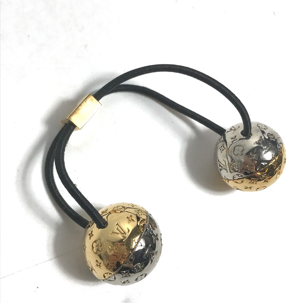 LOUIS VUITTON M80266 Planet LV Scrunchie Hair Accessory, Metal Hair Tie, Women's, Gold