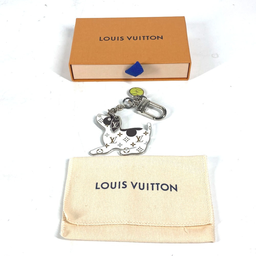 LOUIS VUITTON M00747 バッグチャーム ビジューサックLVドッグ 犬 キーホルダー メタル ユニセックス ホワイト