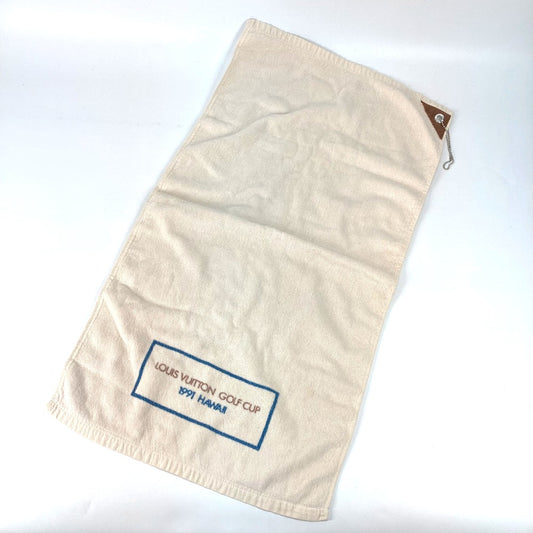 LOUIS VUITTON 1991 Hawaii Novelty LVCUP Louis Vuitton Cup Golf Face Towel, Cotton, Unisex, White