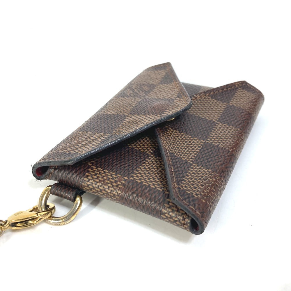 LOUIS VUITTON N60285 ダミエ ポシェット キリガミ チェーンネックレス付き 小銭入れ 財布 コインケース ダミエキャンバス レディース エベヌ ブラウン