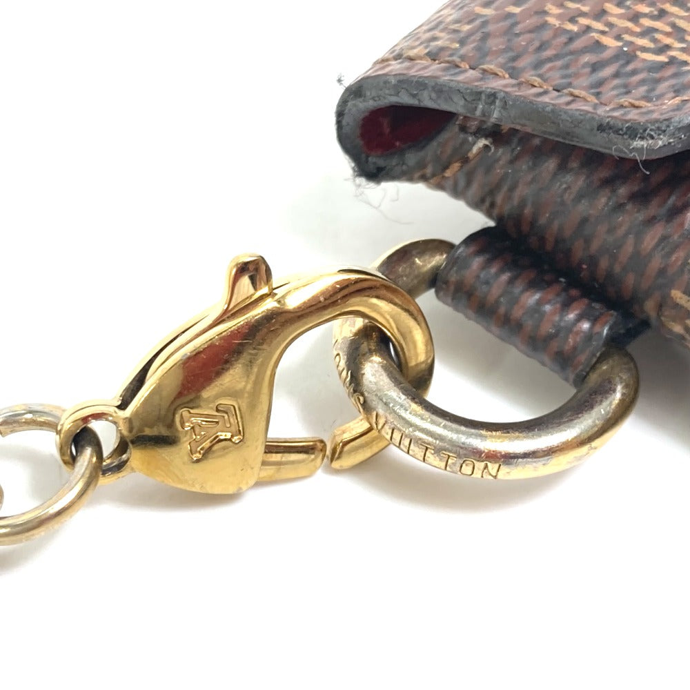 LOUIS VUITTON N60285 ダミエ ポシェット キリガミ チェーンネックレス付き 小銭入れ 財布 コインケース ダミエキャンバス レディース エベヌ ブラウン