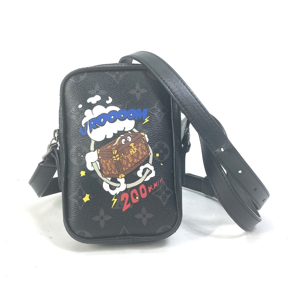 LOUIS VUITTON M45928 Monogram Eclipse Danube PPM Trunk Print Bag Comic Crossbody Shoulder Bag Monogram Eclipse Canvas Men's Black