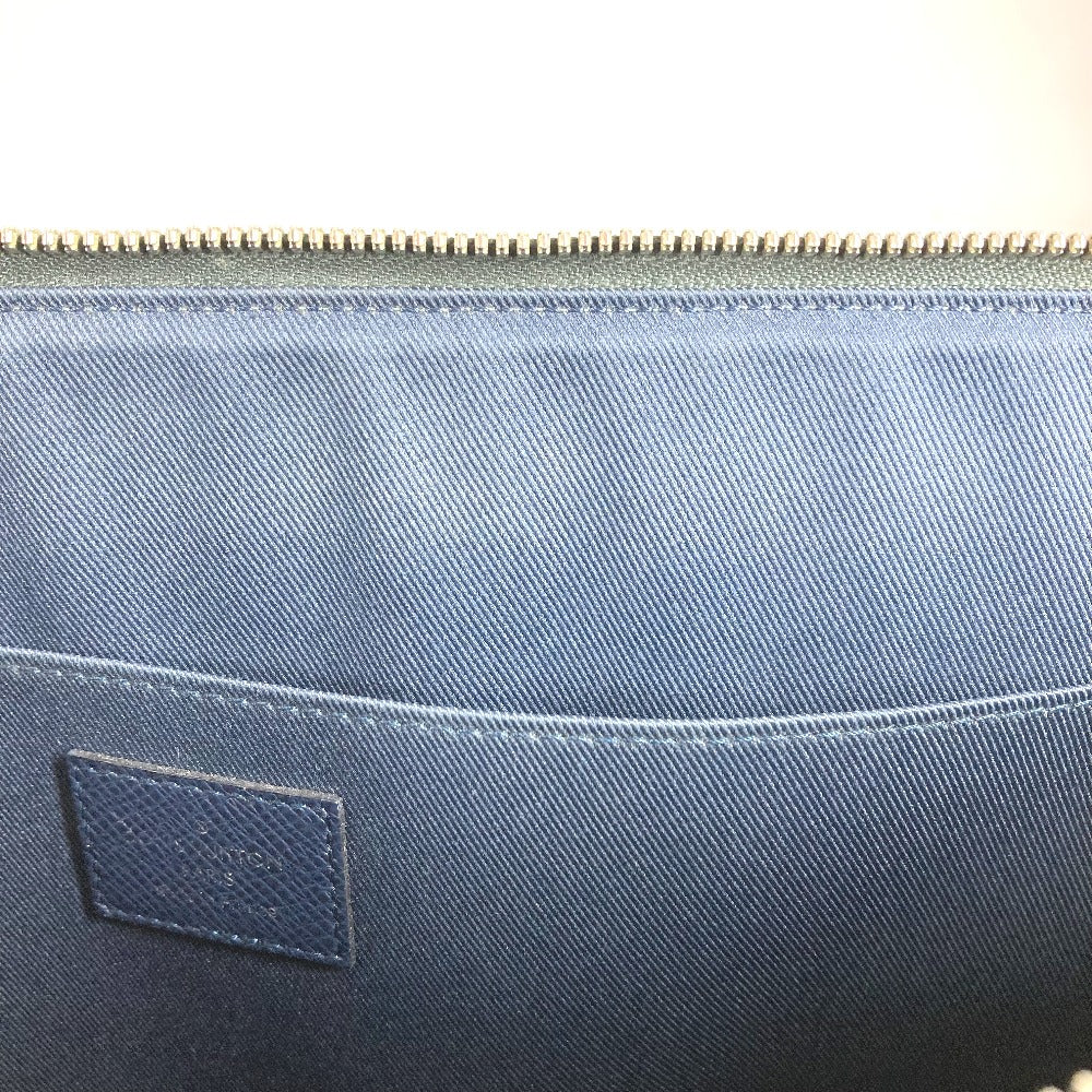 루이비통 M61679 모노그램 코발트 포셰트 줄 GM 스트라이프 백 파우치 클러치 백 캔버스 남성 네이비