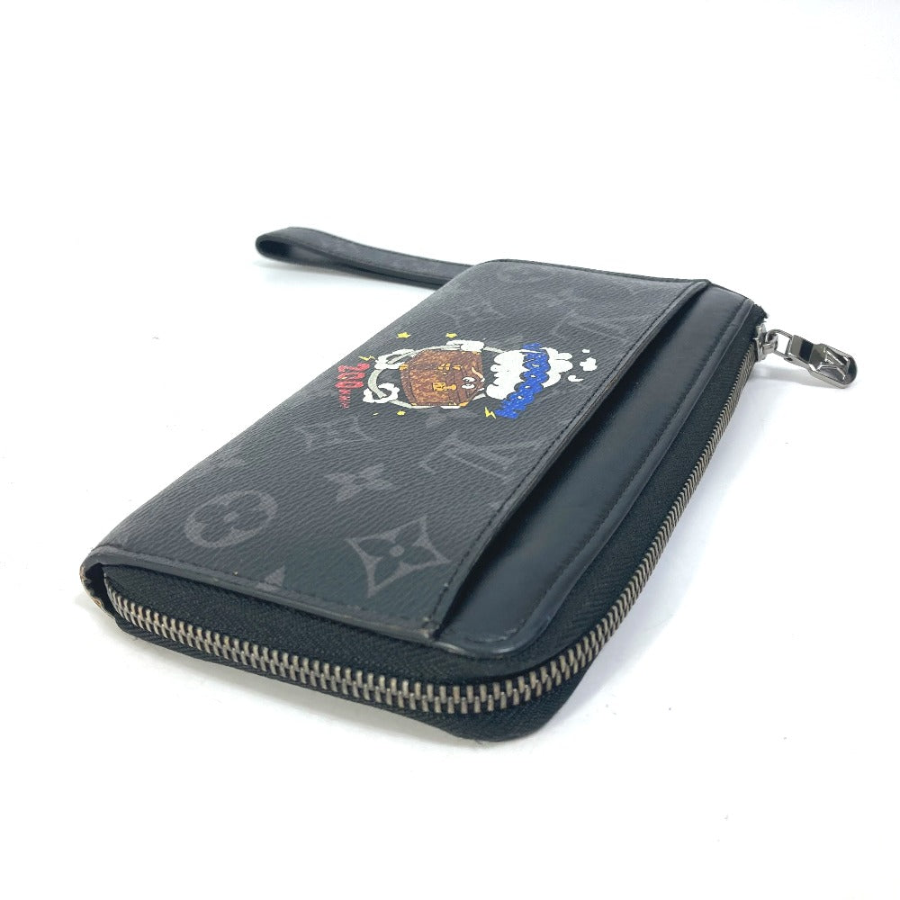 LOUIS VUITTON M80994 モノグラム エクリプス ジッピードラゴンヌ トランクプリント 長財布 モノグラムエクリプスキャンバス メンズ ブラック