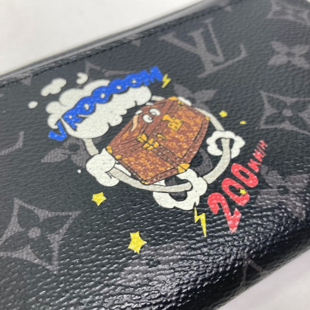 LOUIS VUITTON M80994 モノグラム エクリプス ジッピードラゴンヌ トランクプリント 長財布 モノグラムエクリプスキャンバス メンズ ブラック