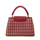 LOUIS VUITTON M42926 Plating LV Signature Capucines PM 2-Way Bag, Leather Handbag, Women's, Ruby Red
