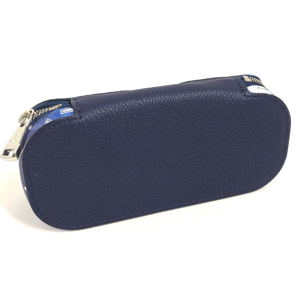 LOUIS VUITTON GI0764 モノグラムバンダナ エテュイ リュネット GM サングラスケース アイウェア メガネ 眼鏡 ポーチ メガネケース レザー ユニセックス ブルー - brandshop-reference