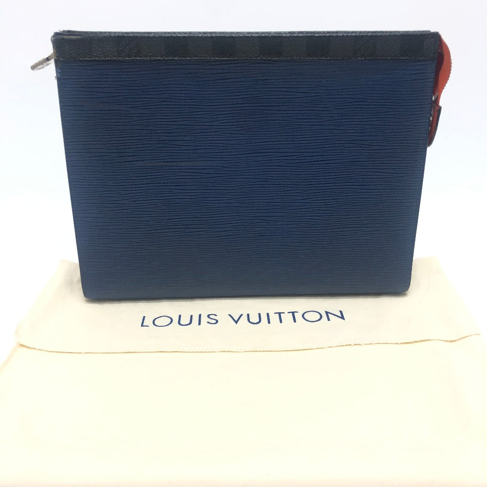 LOUIS VUITTON M62912 ポシェットヴォワヤージュMM カバン クラッチ セカンドバッグ エピエレクトリックレザー メンズ ブルー