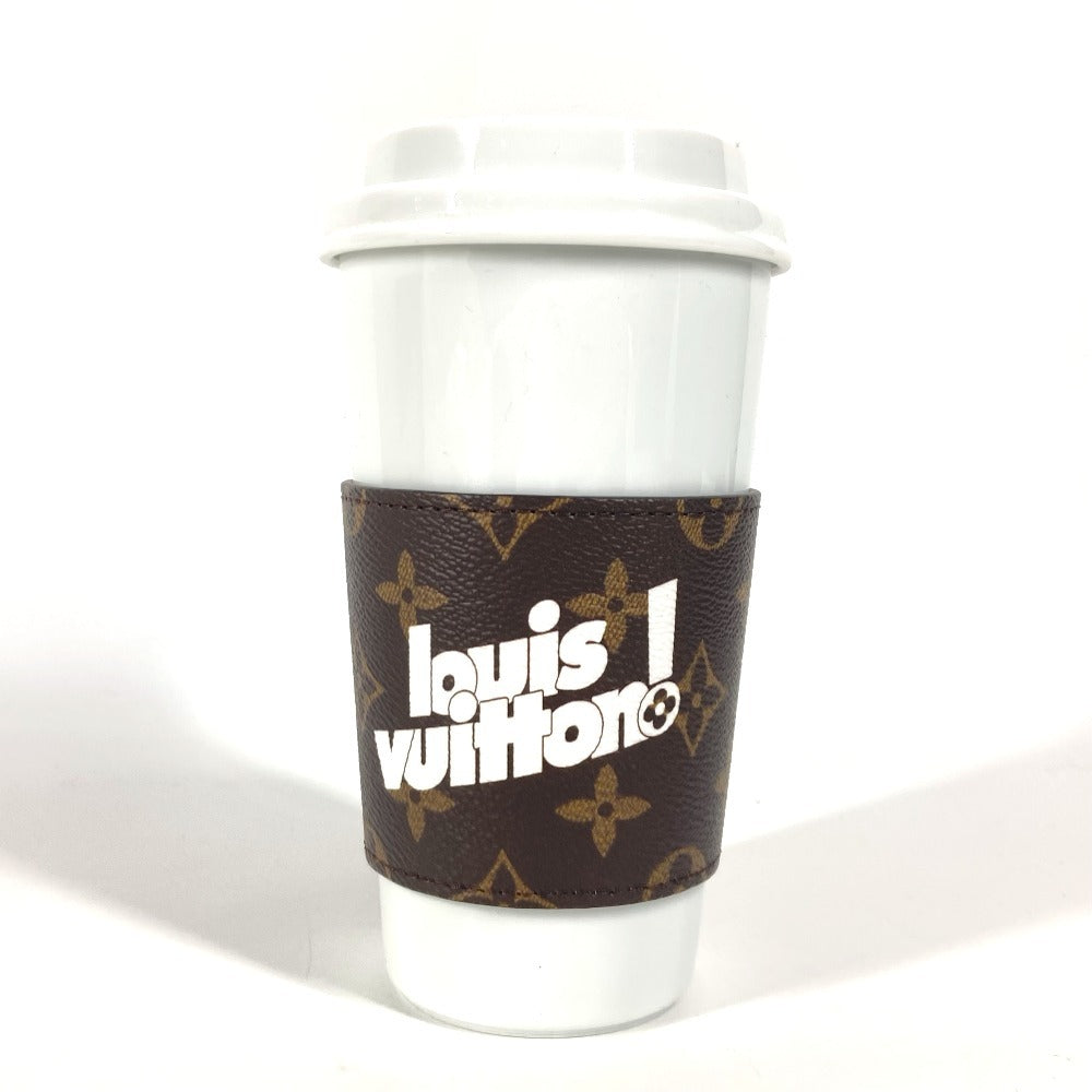 LOUIS VUITTON GI0653 モノグラム カップ ルイ スリーブ付き コップ インテリア タンブラー 陶器 ユニセックス ホワイト - brandshop-reference