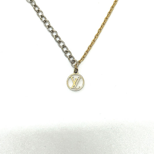 LOUIS VUITTON M68074 Logomania Two-Tone Chain Necklace, Metal, Women's, Gold