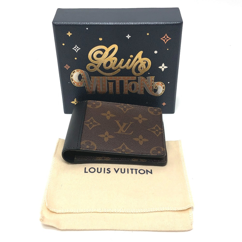 LOUIS VUITTON M69408 ポルトフォイユミュルティプル 札入れ コンパクトウォレット 2つ折り財布 モノグラムマカサーキャンバス ユニセックス ブラウン