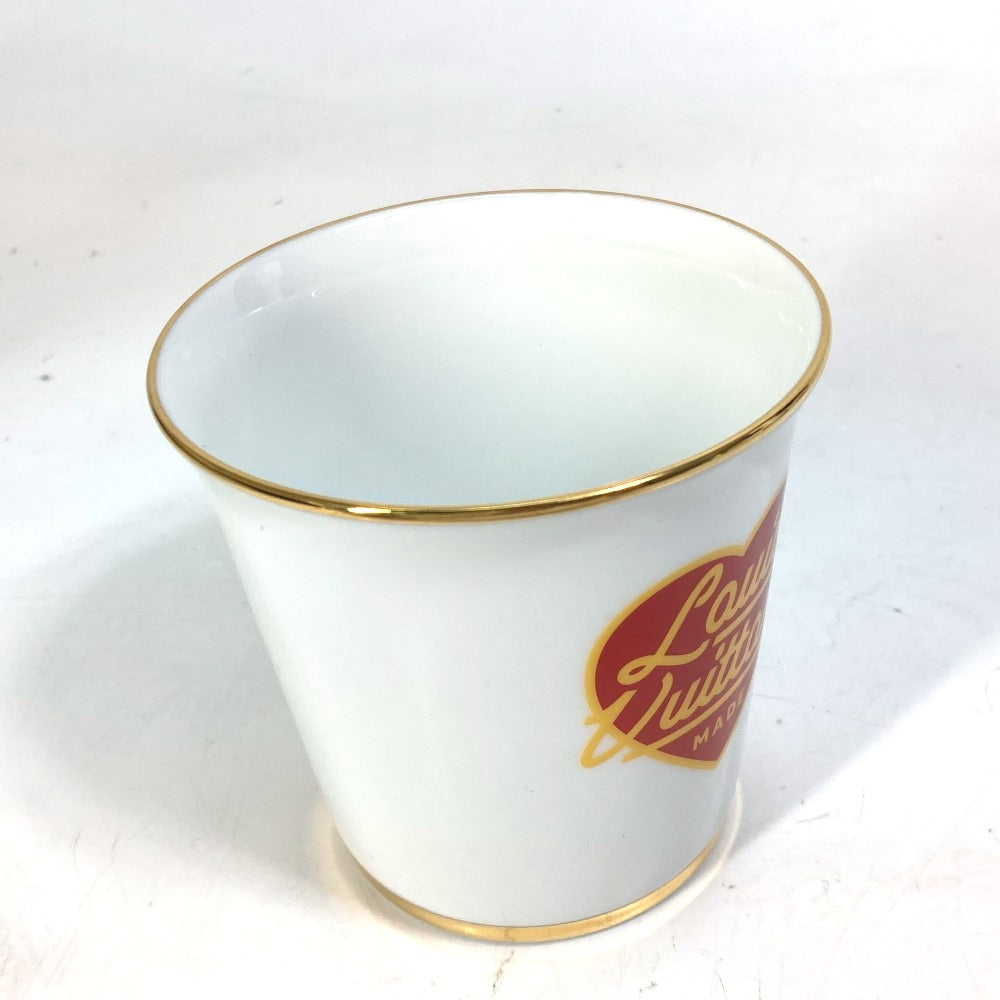 LOUIS VUITTON GI0730 LV スクエアード NIGOコラボ セット4 ゴブレ カップ グラス 食器 インテリア コップ 4つセット グラス 陶器 メンズ ホワイト