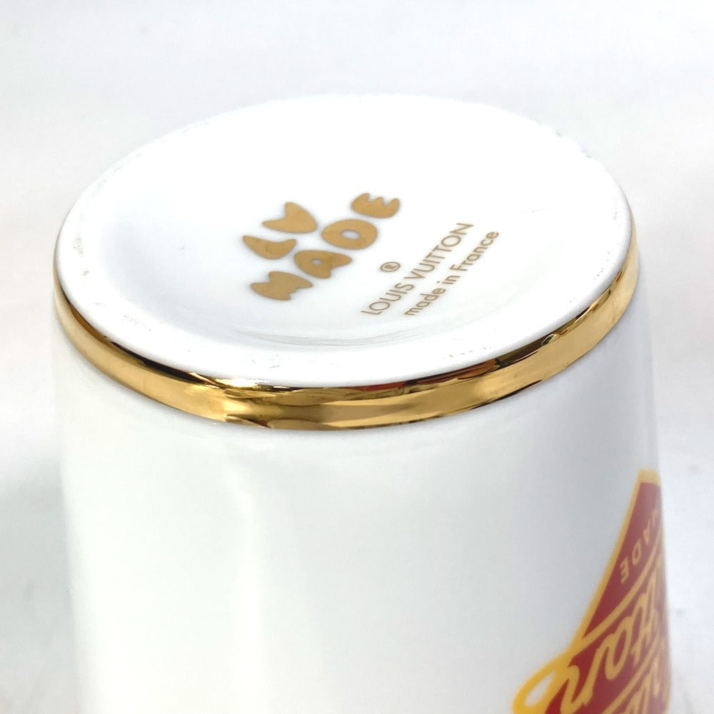 LOUIS VUITTON GI0730 LV スクエアード NIGOコラボ セット4 ゴブレ カップ グラス 食器 インテリア コップ 4つセット グラス 陶器 メンズ ホワイト