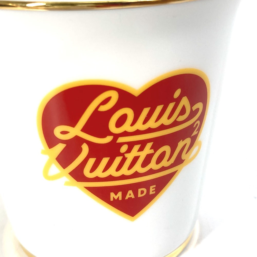 LOUIS VUITTON GI0730 LV スクエアード NIGOコラボ セット4 ゴブレ カップ グラス 食器 インテリア コップ 4つセット グラス 陶器 メンズ ホワイト