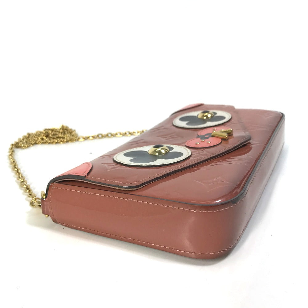 LOUIS VUITTON M62767 Monogram Vernis Pochette Felicie Chain Wallet Long Wallet Shoulder Bag Patent Leather Women's Pink