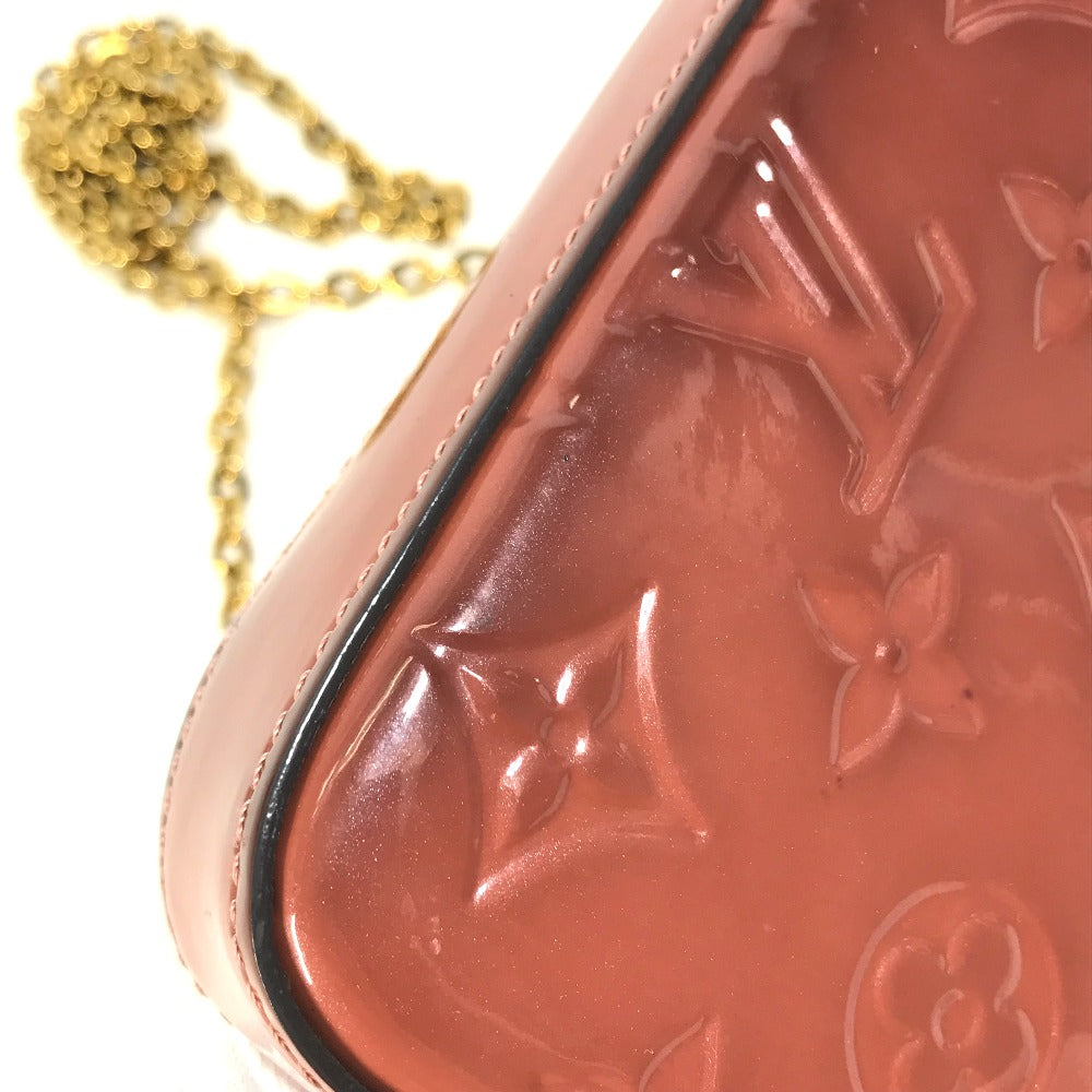 LOUIS VUITTON M62767 Monogram Vernis Pochette Felicie Chain Wallet Long Wallet Shoulder Bag Patent Leather Women's Pink