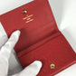 LOUIS VUITTON M58457 Monogram Empreinte Envelope Carte de Visite Bifold Business Card Case, Pass Case, Card Case, Monogram Empreinte Leather, Women's, Cerise, Red