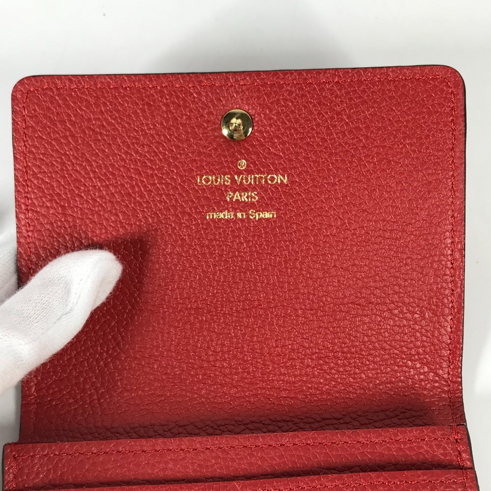 LOUIS VUITTON M58457 Monogram Empreinte Envelope Carte de Visite Bifold Business Card Case, Pass Case, Card Case, Monogram Empreinte Leather, Women's, Cerise, Red