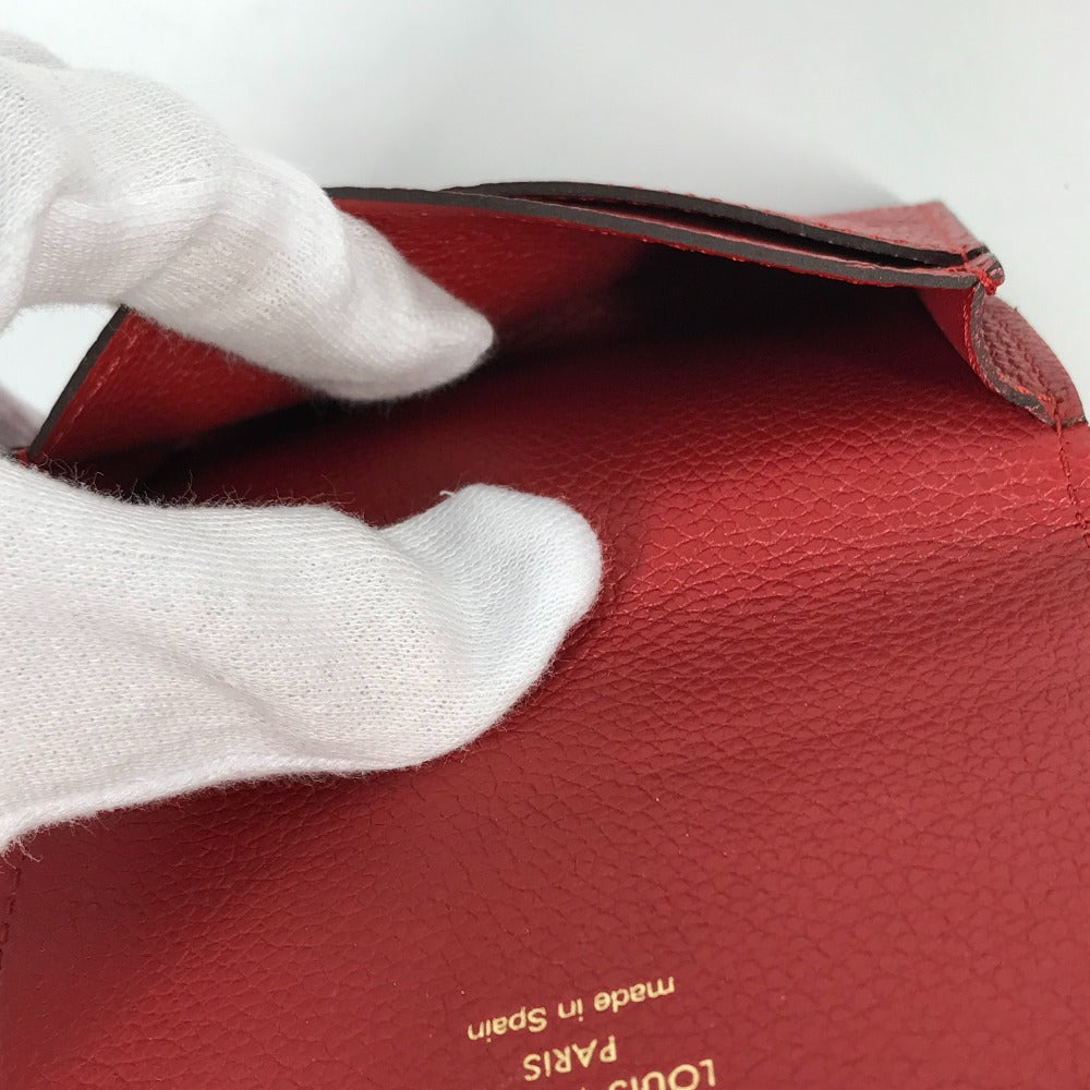 LOUIS VUITTON M58457 Monogram Empreinte Envelope Carte de Visite Bifold Business Card Case, Pass Case, Card Case, Monogram Empreinte Leather, Women's, Cerise, Red