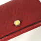 LOUIS VUITTON M58457 Monogram Empreinte Envelope Carte de Visite Bifold Business Card Case, Pass Case, Card Case, Monogram Empreinte Leather, Women's, Cerise, Red