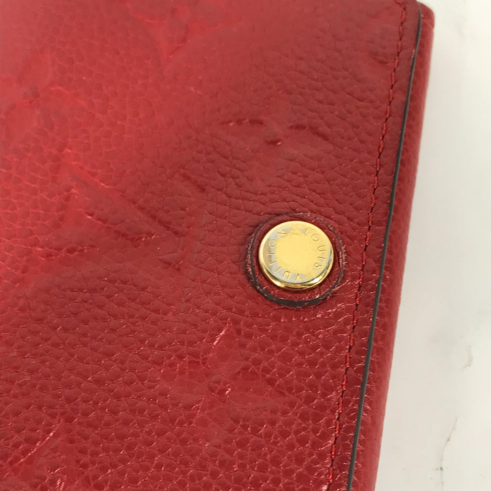 LOUIS VUITTON M58457 Monogram Empreinte Envelope Carte de Visite Bifold Business Card Case, Pass Case, Card Case, Monogram Empreinte Leather, Women's, Cerise, Red