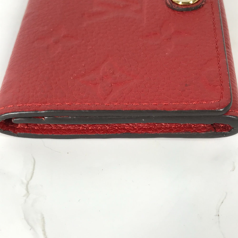LOUIS VUITTON M58457 Monogram Empreinte Envelope Carte de Visite Bifold Business Card Case, Pass Case, Card Case, Monogram Empreinte Leather, Women's, Cerise, Red