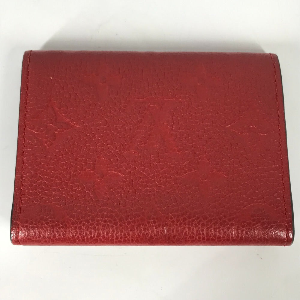 LOUIS VUITTON M58457 Monogram Empreinte Envelope Carte de Visite Bifold Business Card Case, Pass Case, Card Case, Monogram Empreinte Leather, Women's, Cerise, Red