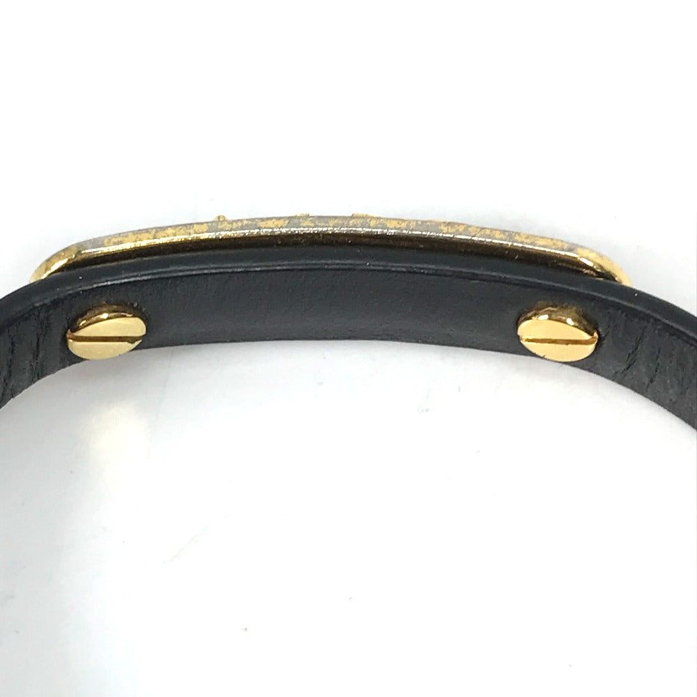 LOUIS VUITTON M8025F Monogram Flower Cruiser Bracelet, Leather Bangle Bracelet, Black, Women's