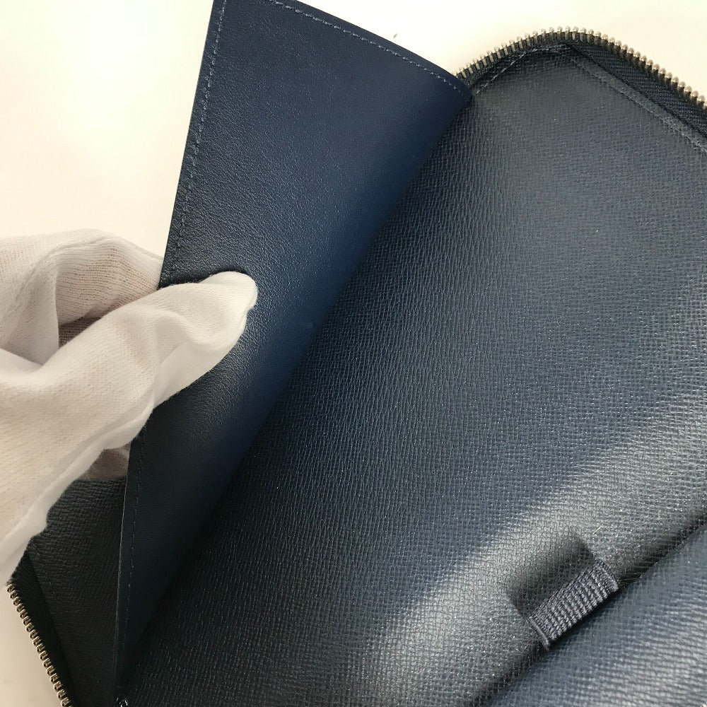 LOUIS VUITTON M30515 Taiga Zippy Organizer Travel Case with Zip-Around Long Wallet in Taiga Leather, Men's, Ocean Blue