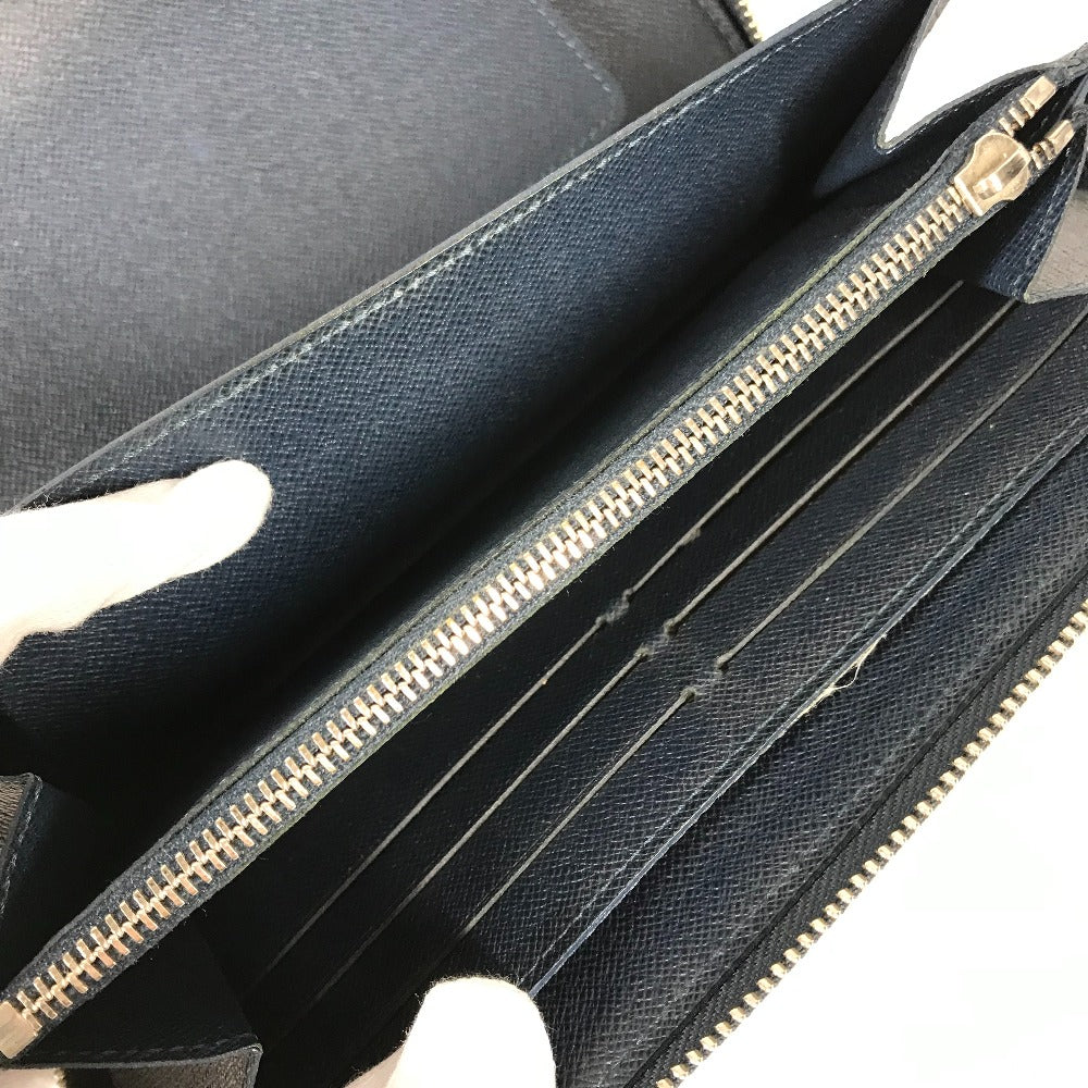 LOUIS VUITTON M30515 Taiga Zippy Organizer Travel Case with Zip-Around Long Wallet in Taiga Leather, Men's, Ocean Blue